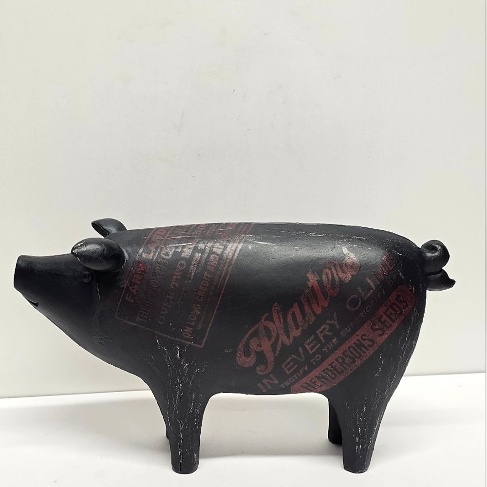 Metal Black Pig Farmhouse Grocery Bar Restaurant Gun Shop Decor Handcrafted